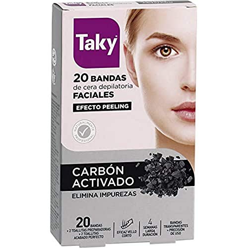 Carbon Activado Bandas Cera Faciales Depilatorias 20 Uds