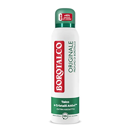 Borotalco, Deodorante Uomo Spray Asciutto Originale, Formula Senza Alcool Con Talco Assoluto, Assorbe Il Sudore, Profumo Borotalco, 72H Di Efficacia -