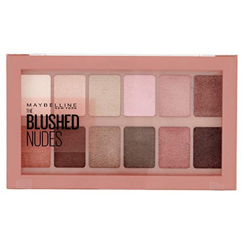 Maybelline The Blushed Nudes Paleta De Sombras De Ojos 12 Sombras Colores Nude Y Rosas- 9,6 G