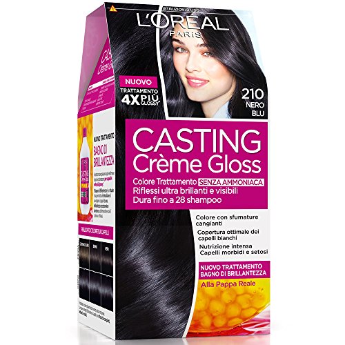 L'Oréal Paris Colorazione Capelli Casting Crème Gloss, Tinta Colore Trattamento Senza Ammoniaca Per Una Fragranza Piacevole, 210 Nero/Blu