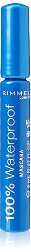 Rimmel London Mascara 100% Waterproof, Mascara Waterproof Lunga Durata, Black/Nero, 8 Ml