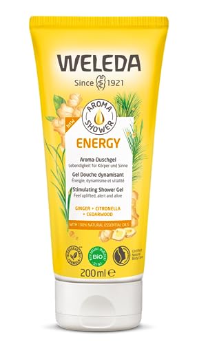 Weleda Aroma Shower Energy, Bagno Doccia Agli Aromi 100% Origine Naturale Di Zenzero, Citronella E Legno Di Cedro, Tollerabilità Cutanea Dermatologica