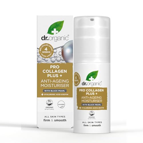 Dr. Organic | Crema Antienvejecimiento Pro Colágeno Plus+ Con Perla Negra | 50 Ml