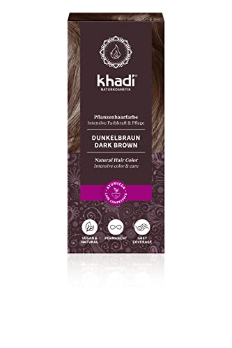 Khadi Castano Scuro Tinta Naturale Per Capelli, Castano Scuro Intenso E Luminoso Fino A Un Bruno Deciso, 100% Vegetale, Naturale E Vegano, Cosmetici N