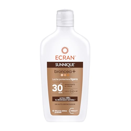 Ecran Sunnique - Latte Protettivo Solare Bronzo+ Spf 30, Protezione Media Uvb E Uva, Attiva L'Abbronzatura Naturale, Senza Autoabbronzante, Con Tecnol
