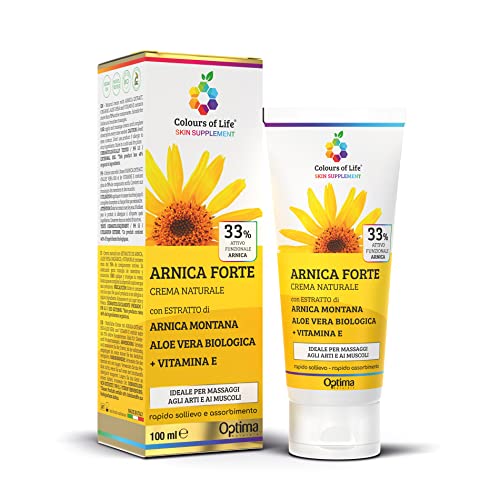 Colours Of Life - Crema Naturale All'Arnica Montana - Con Aloe Vera Biologica E Vitamina E - Ideale Per Dolori Articolari E Muscolari, Ematomi E Contu