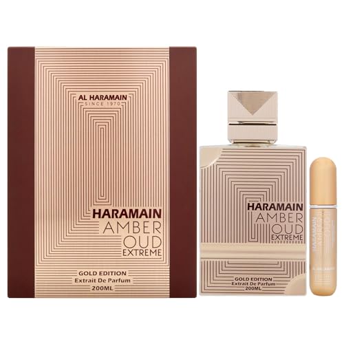 Al Haramain Amber Oud Gold Edition Extreme By Al Haramain Set Regalo 6,7 Oz 6,7 Spray Di Profumo Puro + 0,34 Oz Spray Ricaricabile