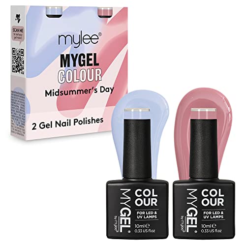 Mygel By Mylee Midsummer'S Day Set Smalto Per Unghie Gel Semipermanente 2X10Ml Uv/Led Nail Art Manicure Pedicure Per Uso Professionale E Domestico - L