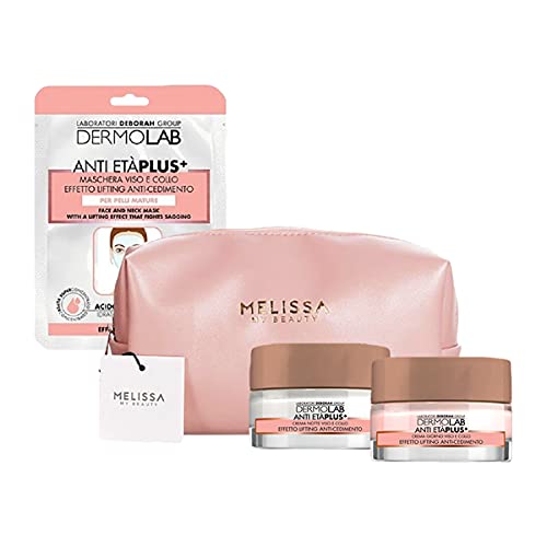 Dermolab Kit Anti Età Plus+ : Maschera Viso E Collo - Crema Giorno Viso E Collo - Crema Notte Viso E Collo + Pochette