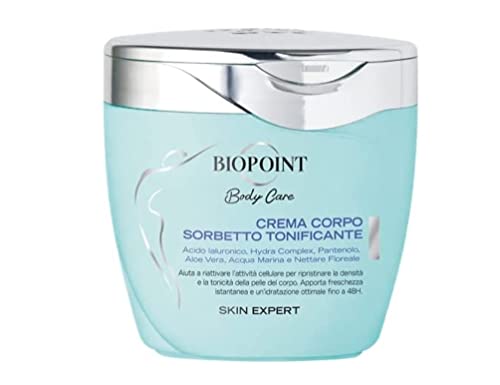 Biopoint - Crema Corpo Sorbetto Tonificante, Azione Idratante E Tonicizzante Fino A 48H, Dona Freschezza E Una Pelle Compatta E Vitale, 300 Ml