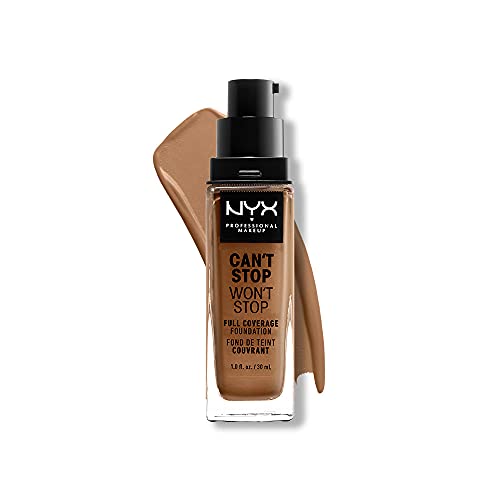 Nyx Professional Makeup Fondotinta, Can'T Stop Won'T Stop Full Coverage Foundation, Lunga Tenuta, Waterproof, Finish Matte, Tonalità: Warm Honey