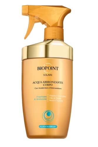 Biopoint Solaire - Acqua Solare Abbronzante Corpo Senza Filtro, Azione Antisale Idratante, Accelera Il Processo Di Abbronzatura E Dona Freschezza, 400