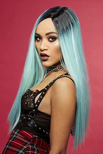 Smiffys Parrucca Manic Panic® Sea Nymph™ Super Vixen™, Capelli Lunghi E Lisci Con Riga Laterale, Stilizzabile A Caldo