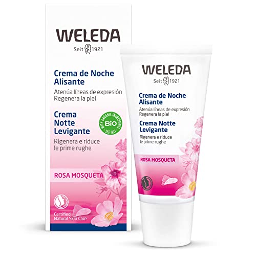Weleda Crema Notte Levigante Rosa Mosqueta, Contrasta I Primi Segni Dell'Età, Con Oli Di Rosa Mosqueta Ed Enotera Ed Estratti Di Sedum Purpureum, Equi