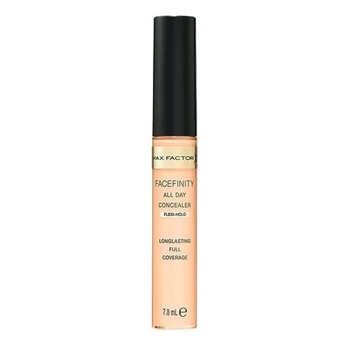 Max Factor Correttore Liquido Facefinity All Day Flawless Concealer, Formula Illuminante A Lunga Durata E Coprenza Modulabile, Tonalità 50, 7,8 Ml