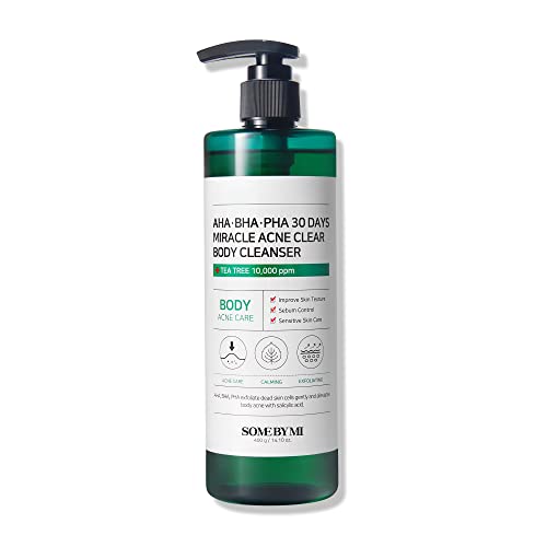 Some By Mi Aha Bha Pha 30 Giorni Miracolo Detergente Corpo Trasparente Per L'Acne - 13,5 Oz, 400 Ml - Detergente Quotidiano Per Pelle A Tendenza Acnei