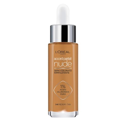 L’Oréal Paris Siero Colorato Accord Parfait, Per Pelle Rimpolpata E Idratata, Finish Naturale, Texture Leggera, Tonalità: 5-6 Medium-Tan, 30 Ml