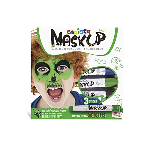Carioca Mask Up Monster, Truccabimbi Kit Per Bambini E Bambine, Trucchi Per La Pelle In Stick Ideali Per Natale, Halloween, Carnevale E Feste - 3 Colo