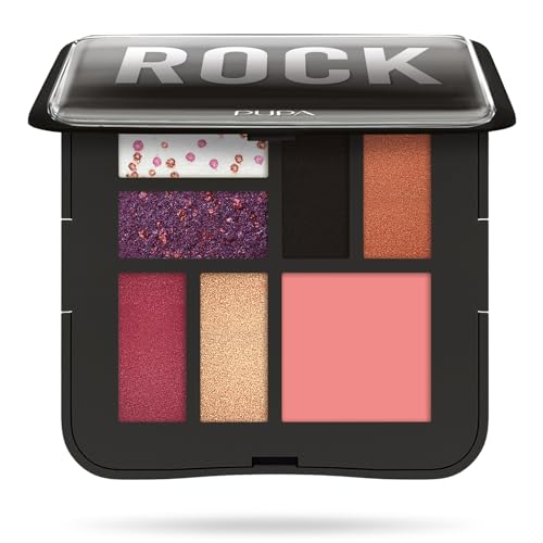 Pupa Rock Trousse 004 Black Palette Viso E Occhi Con Specchietto 8Gr