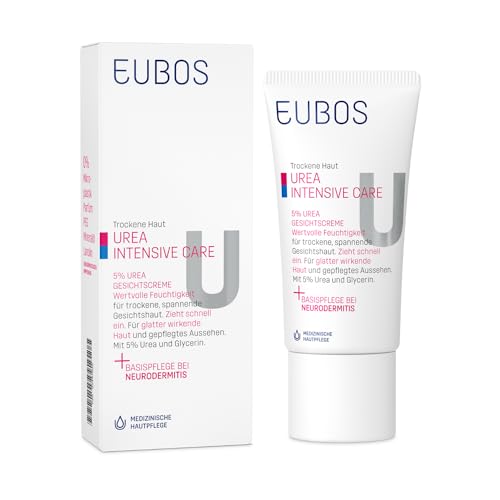 Eubos Crema Da Notte Urea Al 5%, 50 Ml, Per Pelli Secche, Dermatologicamente Confermata, Miglioramento Della Capacità Di Idratazione Della Pelle, Crem