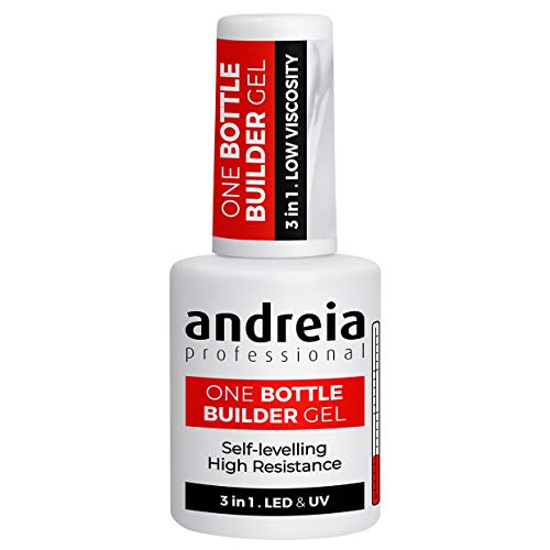 Andreia Professional Gel Costruttore Ricostruzione Unghie - Trifasico 3 In 1 - Guidato Et Uv - Uno Bottiglia Costruttore - Trasparente 14Ml