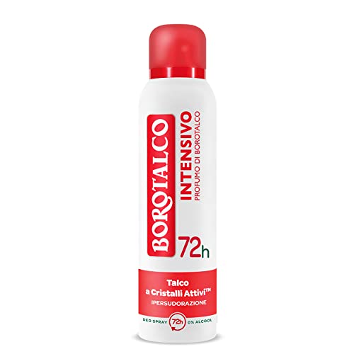 Borotalco, Deodorante Spray Intensivo, Formula Senza Alcool E Con Talco A Cristalli Attivi, Ipersudorazione, Profumo Di Borotalco, 72H Di Efficacia -