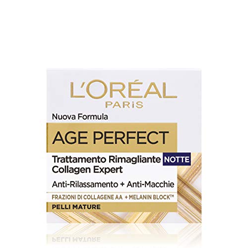 L'Oréal Paris Age Perfect Crema Viso Antirughe Idratante Notte, Pelli Mature, Anti-Macchie, 50 Ml