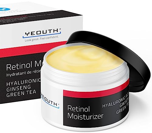 Yeouth Crema Idratante Retinolo Con Acido Ialuronico, Crema Viso Notte Retinolo Per Le Rughe, Crema Retinolo Viso, Crema Viso Retinolo 30G
