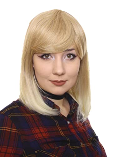 Prettyland Parrucca Donna Liscia E Opaca Come Capelli Veri Aspetto Medio-Lungo Bionda Biondo Platino C181
