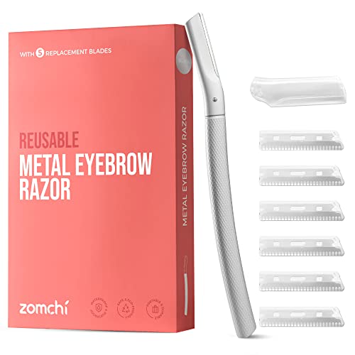 Zomchi Rasoio Per Sopracciglia - Rasoio Viso Donna Con 6 Lamette - Rasoio Per Sopracciglia E Dermaplaning - Per Tagliare E Modellare Le Sopracciglia -