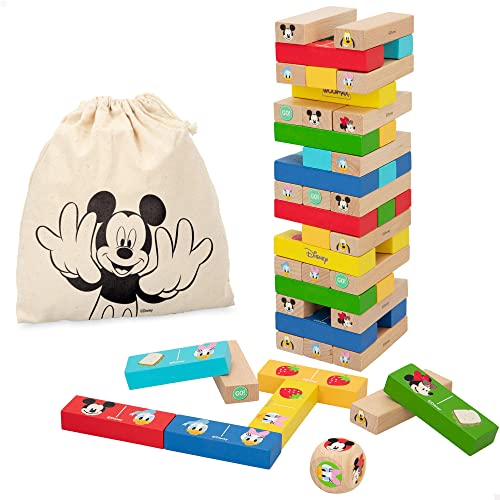 Juego Torre Bloques + Domino Madera Disney