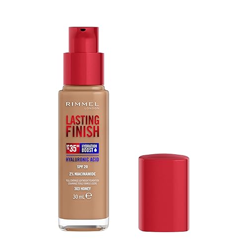 Rimmel London Lasting Finish 35H, 303 Honey, Fondotinta, Lunga Tenuta, Idratante, Formula Vegana, Alta Coprenza, 30Ml