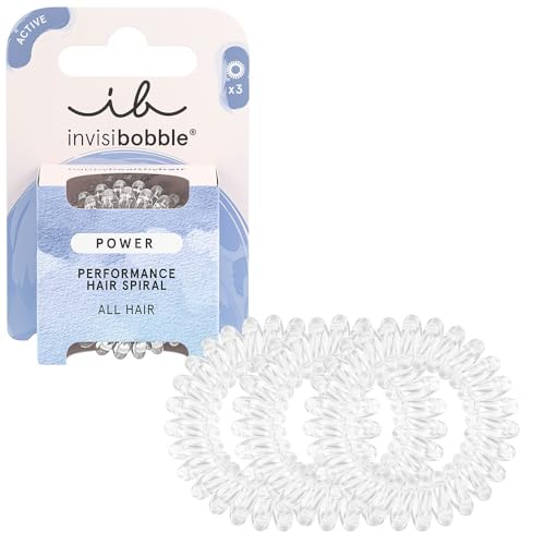 Invisibobble Elastico Per Capelli Transparente Power X3 Elastici Capelli Uomo - Elastici A Spirale Per Capelli Extra Forte - Elastici Senza Pieghe