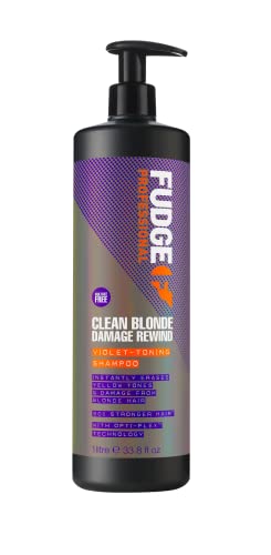 Fudge, Clean Blonde Damage Rewind, Shampoo Tonalizzante Viola Professionale, Per Capelli Biondi
