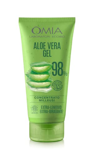 Omia - Gel Eco Bio Con Aloe Vera Del Salento Al 98 %, Gel Idratante, Lenitivo E Rinfrescante, Ideale Per Pelli Secche, Non Unge, Dermatologicamente Te