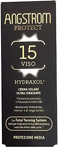Angstrom Crema Solare Protezione Viso Spf 15, Stimola La Produzione Di Melanina Con Il Total Tanning System, Con Filtri Solari Uva/Uvb, Molto Resisten