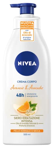 Nivea Crema Corpo Arancio E Avocado Pump Da 500 Ml, Crema Corpo Energizzante Per Pelli Normali E Secche, Crema Corpo Idratante Con Olio Di Avocado E P