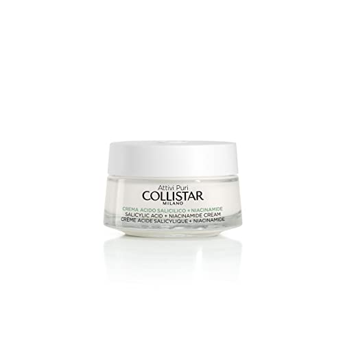 Collistar Attivi Puri Crema Viso Acido Salicilico + Niacinamide, Anti-Imperfezioni, Seboequilibrante, Favorisce La Riduzione Della Dimensione Dei Pori