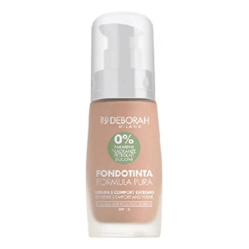 Deborah Milano - Fondotinta Formula Pura Spf 15 Con Ingredienti Naturali, 03 Apricot, Effetto Idratante E Antiossidante, Dona Una Pelle Morbida, Vellu