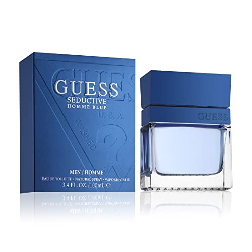 Guess Seductive Uomo Blue Eau De Toilette Spray Da Uomo, 3,4 Once / 100 Ml