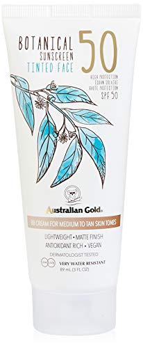 Australian Gold - Crema Viso Tinta Botanica Spf 50 - Medium/Tan Black 89 Ml (Confezione Da 1)