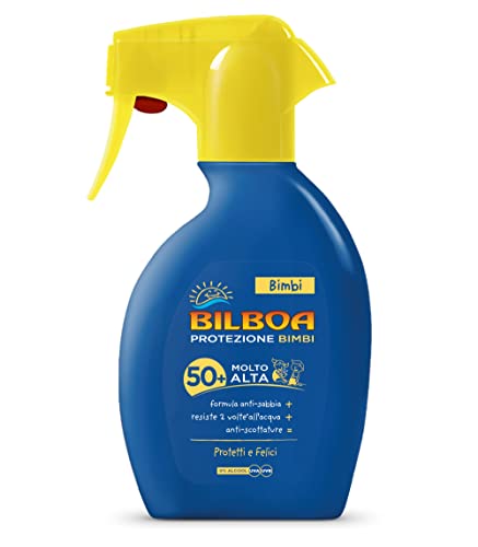 Bilboa Bimbi Trigger Solare Bambini Con Protezione Spf 50+, Formula Anti Sabbia, Resistente All'Acqua E Anti Scottature, Dermatologicamente Testato, 2