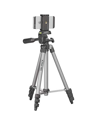 Cullmann - 52102 - Treppiede Mobile Alpha 1000 Con Supporto Per Smartphone E Testa A 3 Vie (Altezza D'Estensione 106 Cm, Misura Pacco 37 Cm, Capacità