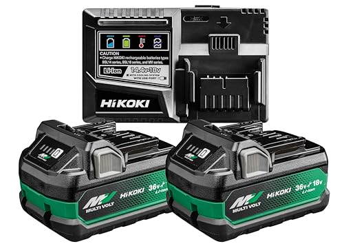 Hikoki Booster Pack Bsl36A18X (2X 18V 5.0 Ah / 36V 2.5 Ah Akku, Ladegerät, Li-Ion, 4-Stufen-Led Ladestandskontrolle, 32 Min Ladezeit)