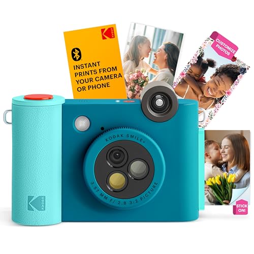 Kodak Smile+ Fotocamera Istantanea Digitale Senza Fili Con Obiettivo Che Cambia Effetto, 2 X 3 Pollici In Zinco Con Retro Autoadesivo Compatibile Con
