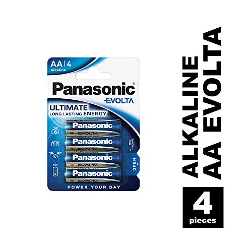 Panasonic Batterie Stilo Aa Evolta, Blister 4, Blu