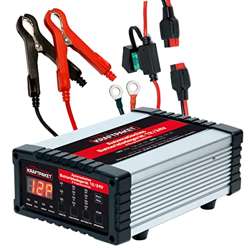 Dino Kraftpaket Caricabatterie Intelligente E Automatico Regolabile Da 25 A/12 A/6 A/2 A-12 V/24 V, Per Piombo-Acido, Gel, Efb, Cal, Batteria Agm | Ca