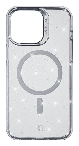 Cellularline - Sparkle Mag - Iphone 15 Pro Max - Custodia Trasparente Con Finishing Glitterato Compatibile Con Ecosistema Magsafe - Bordi, Tasti E Con