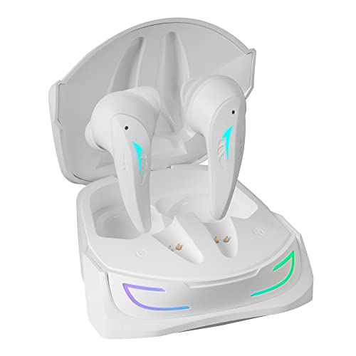 Mars Gaming Mhi-Ultra White, Cuffie Wireless Tws, Rgb Flow, Bluetooth 5.3, Tripla Cancellazione Del Rumore, Durata Della Batteria 24 Ore