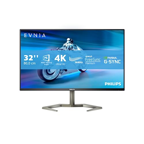 Philips Evnia Gaming 32M1N5800A - 32 Pollici 4K Monitor, 144Hz, 1Ms Gtg, Ips, Smart Image Hdr, Altoparlanti, Altezza Regolabile, Usb Hub (3840 X 2160